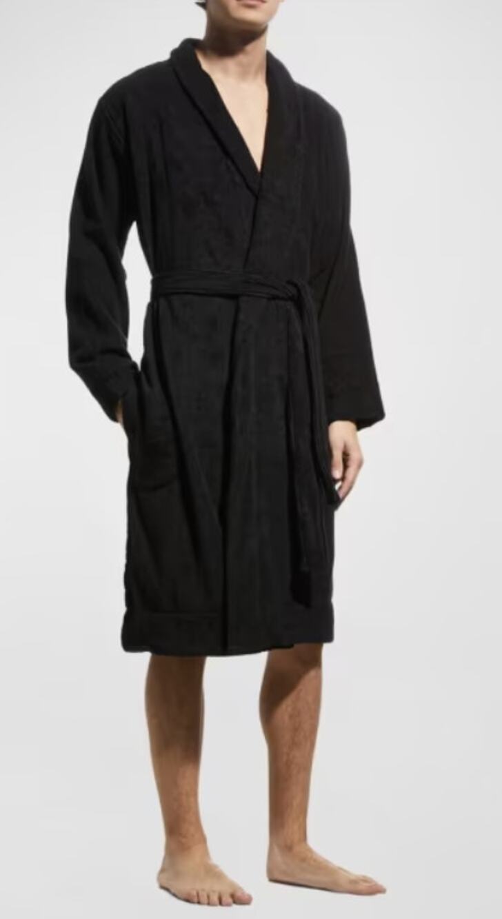Ugg Men's M/L Black Turner Terry Long Sleeve Robe HR1-13